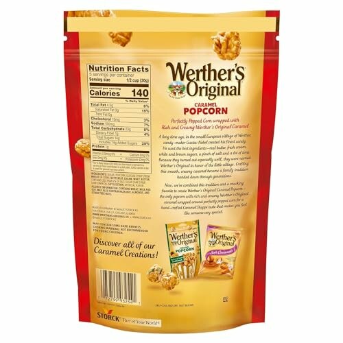 Werther's Original Caramel Popcorn package back view